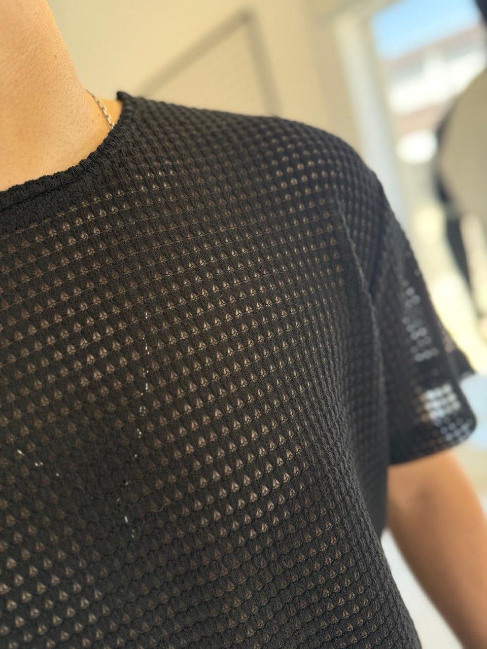 Remera oversize tejida