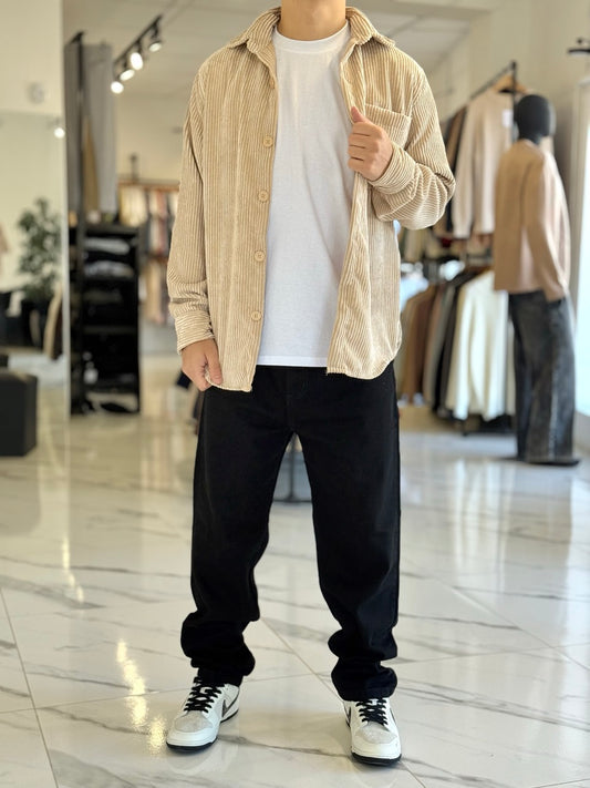 Sobrecamisa de pana beige