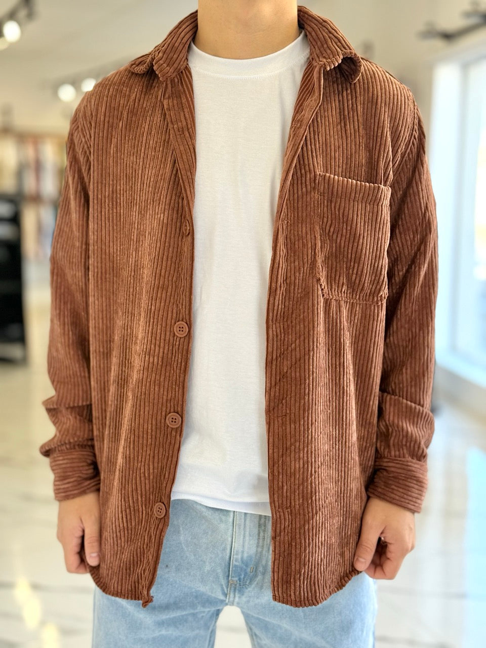 Sobrecamisa de pana chocolate