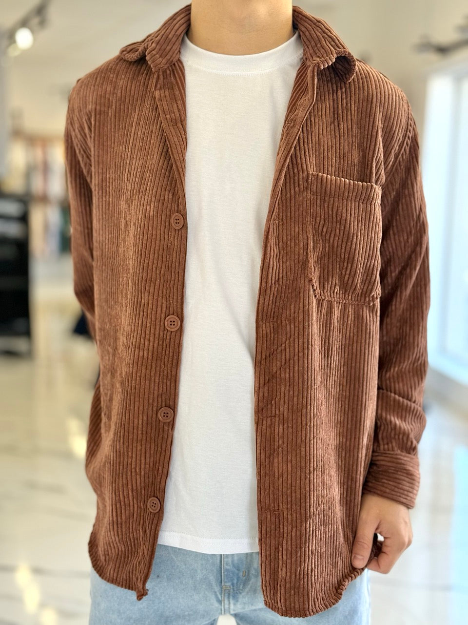 Sobrecamisa de pana chocolate