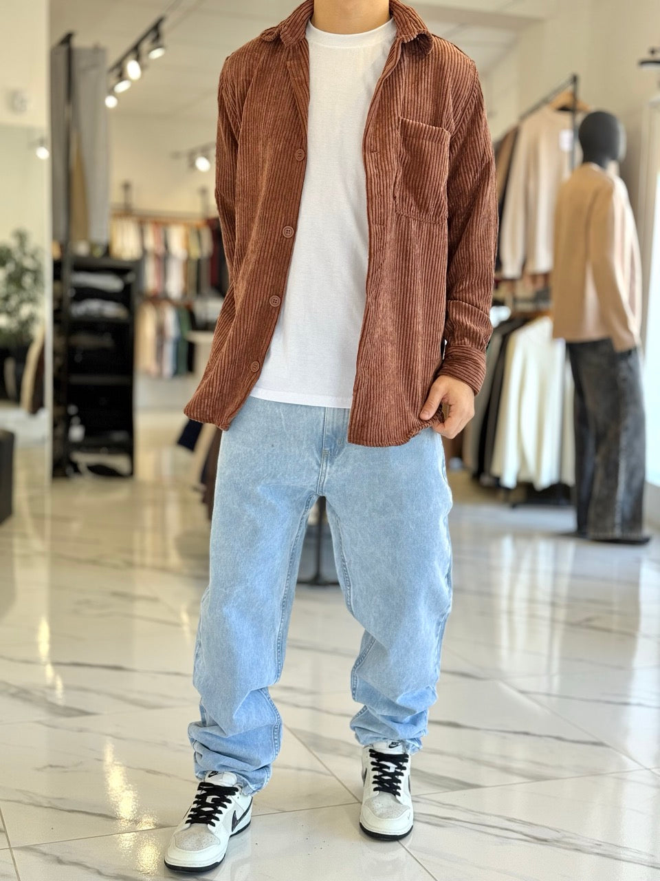 Sobrecamisa de pana chocolate