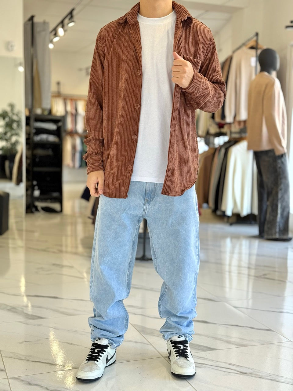 Sobrecamisa de pana chocolate
