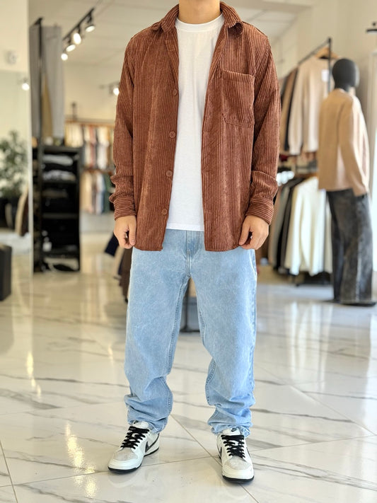 Sobrecamisa de pana chocolate