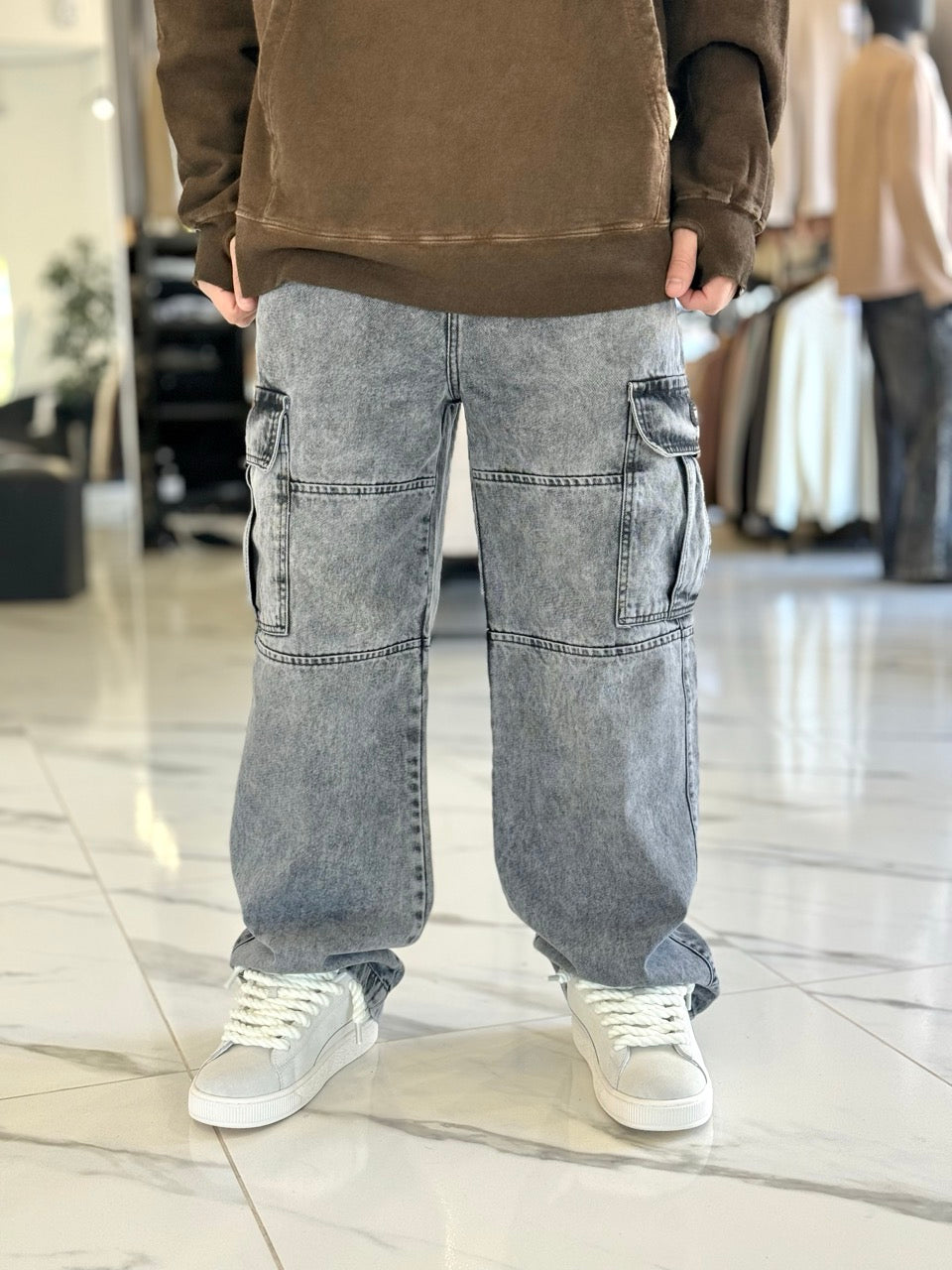 Baggy cargo "Darth" gris