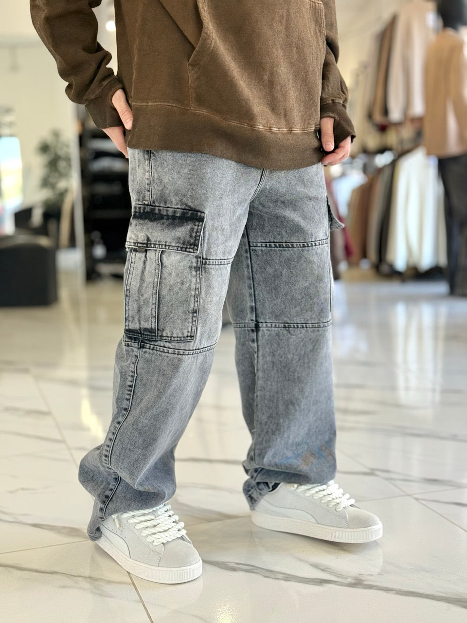Baggy cargo "Darth" gris