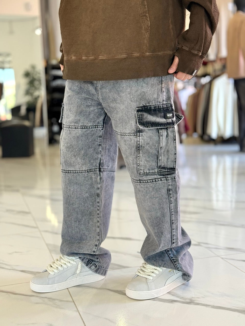 Baggy cargo "Darth" gris