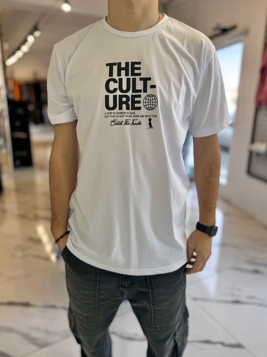 Remera doble estampa blanca “the culture”