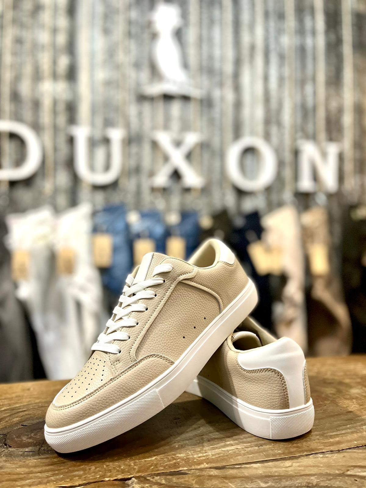 Championes cuero beige/blanco