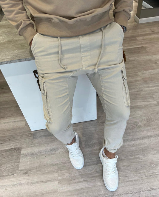 Jogger cargo beige