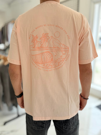 Remera oversize salmon "Waves"