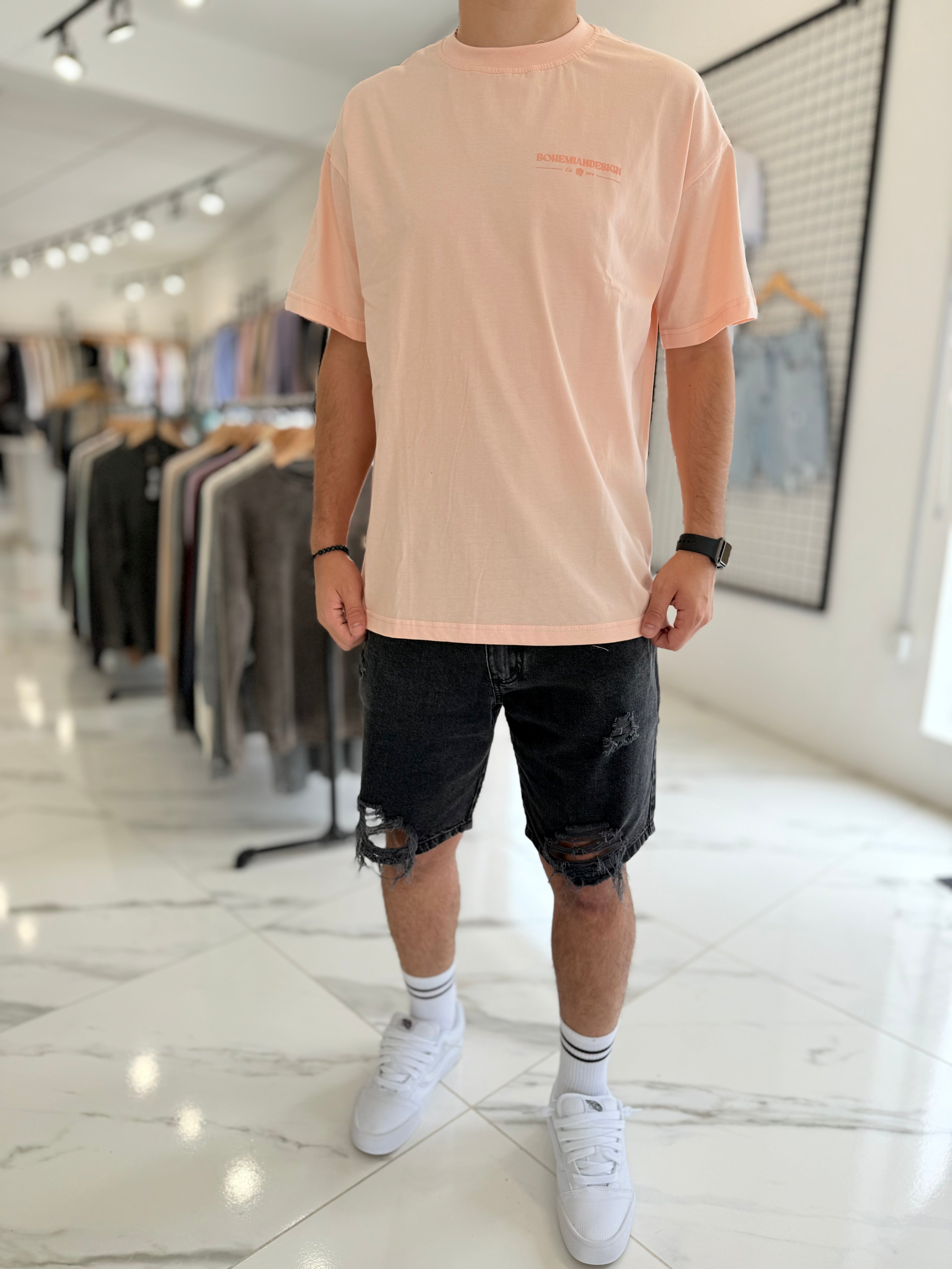 Remera oversize salmon "Waves"