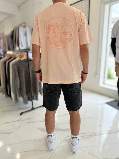Remera oversize salmon "Waves"