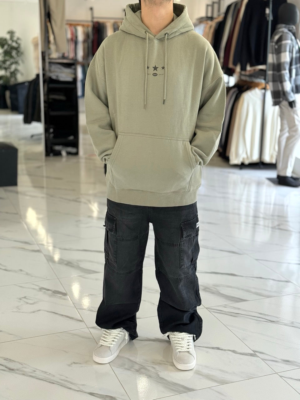 Canguro oversize verde "Minute"