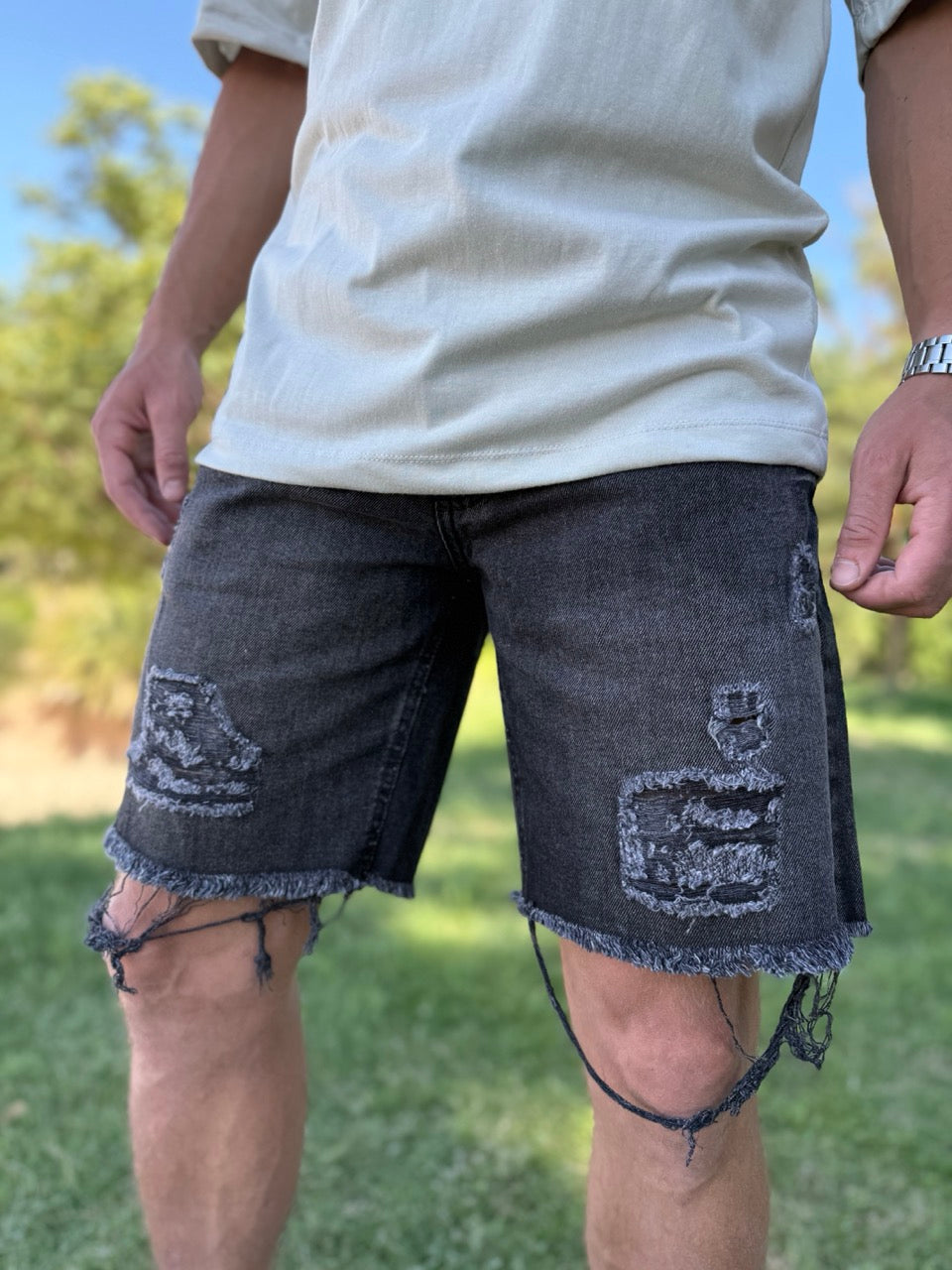 Bermuda jean rajada