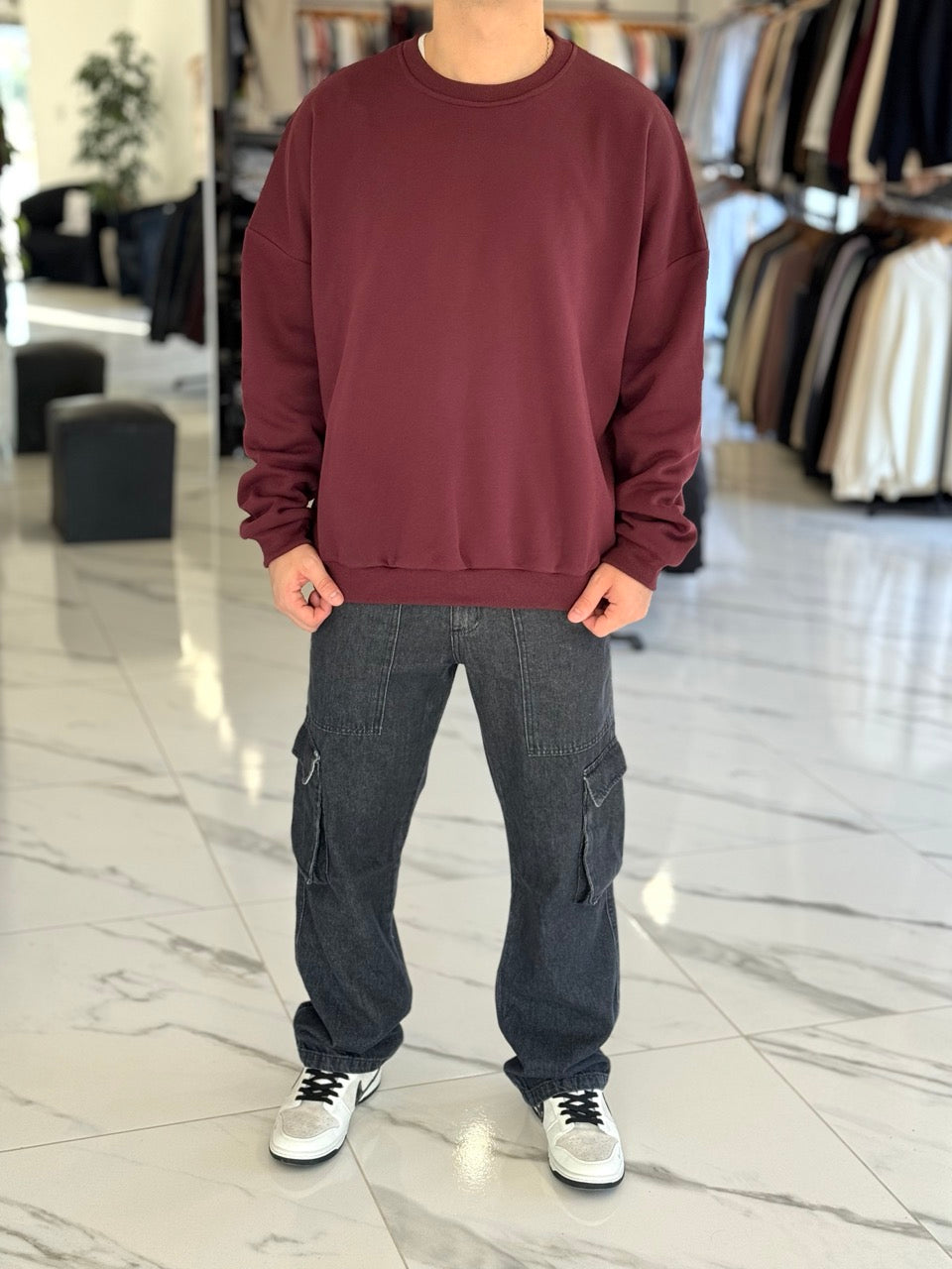 Buzo oversize bordó