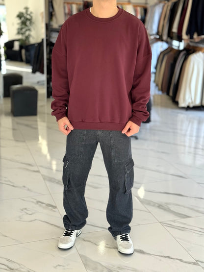 Buzo oversize bordó