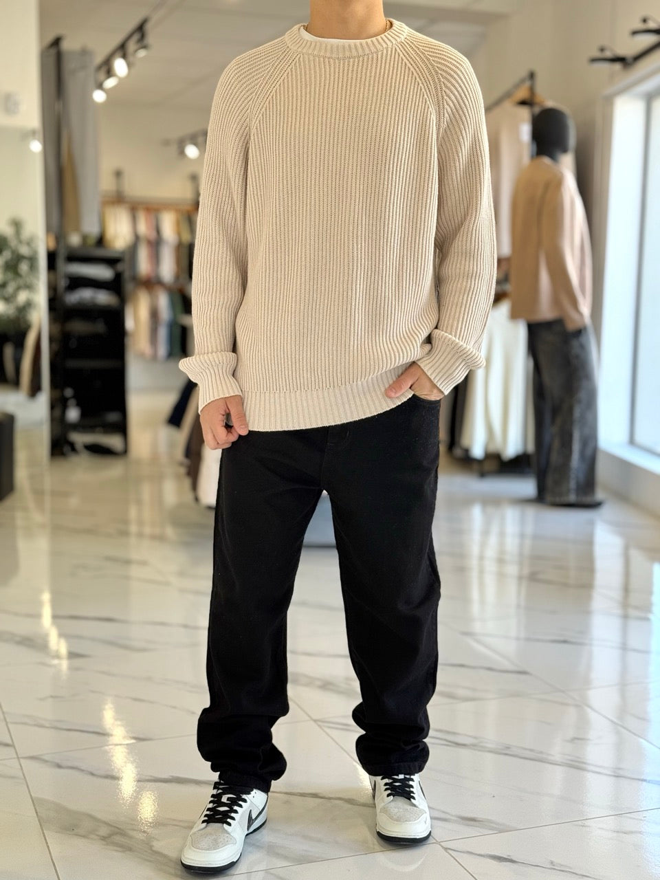 Buzo oversize hilo beige