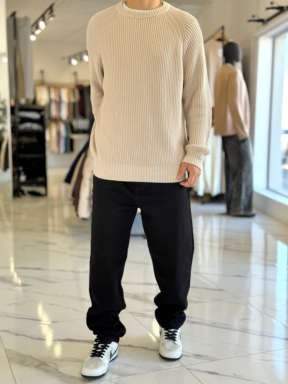 Buzo oversize hilo beige