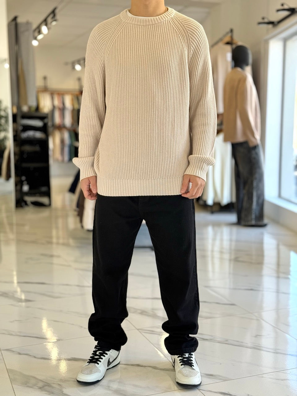 Buzo oversize hilo beige