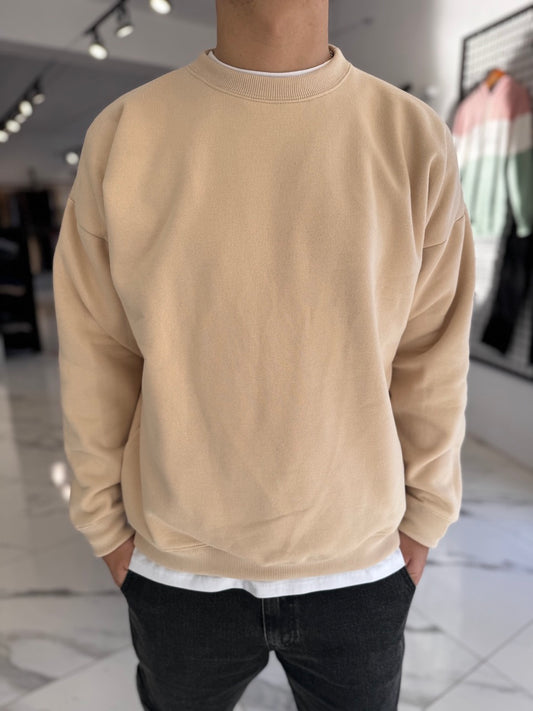 Buzo oversize beige liso