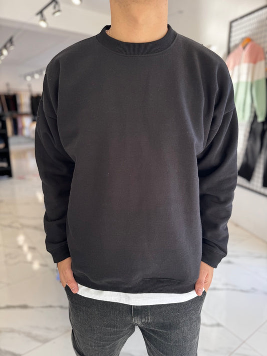 Buzo oversize negro liso