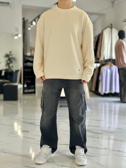 Buzo oversize tejido crudo