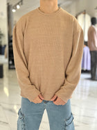 Buzo oversize tejido tostado