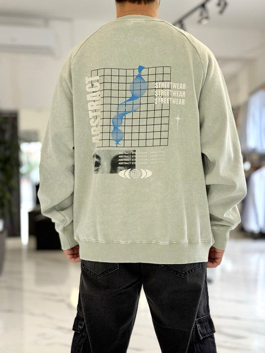 Buzo oversize verde "abstract"