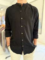 Camisa lino mao negra