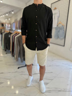 Camisa lino mao negra