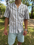 Camisa MC rayada gris