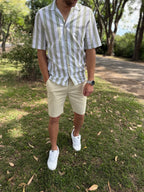 Camisa MC rayada verde