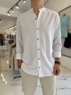 Camisa lino mao blanca