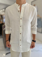 Camisa lino mao blanca