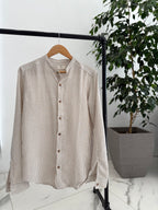 Camisa lino mao raya beige