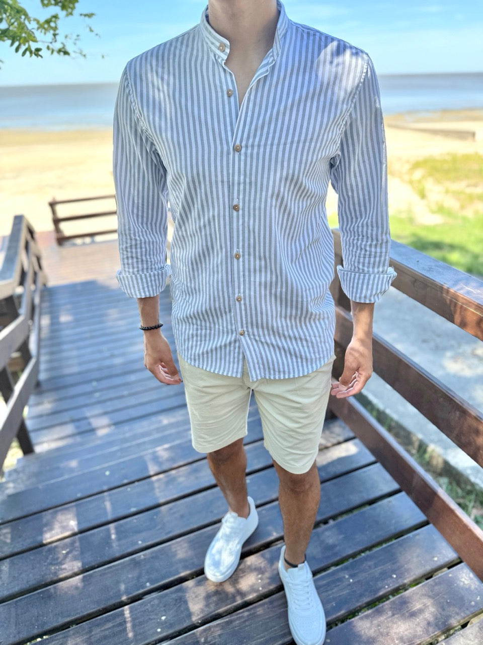 Camisa mao raya gris