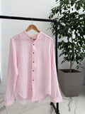 Camisa lino mao raya rosa