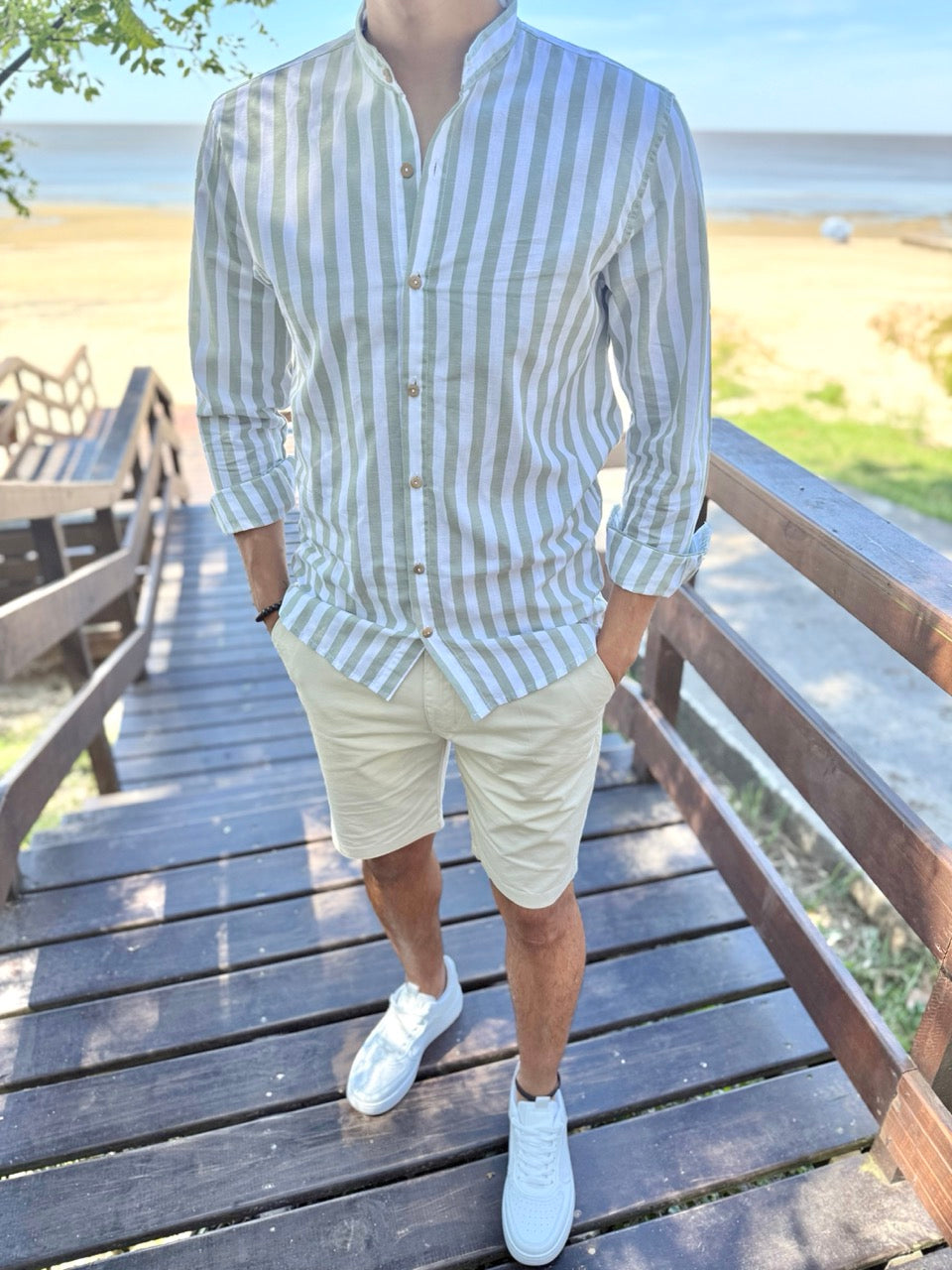 Camisa mao raya verde