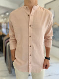 Camisa lino mao rosa