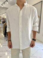 Camisa oversize lino mao blanca