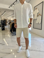 Camisa oversize lino mao blanca