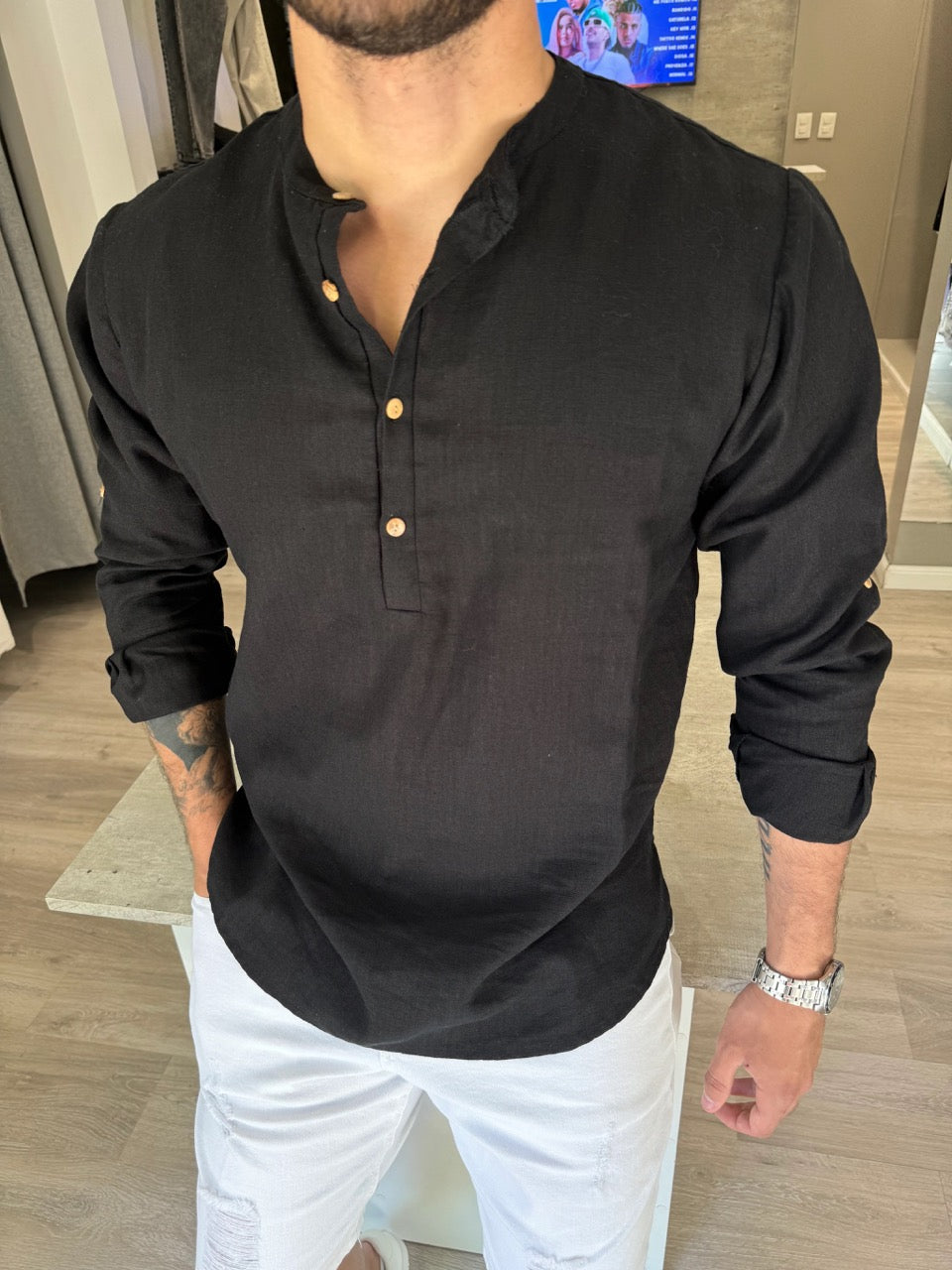 Camisa discount oversize negra