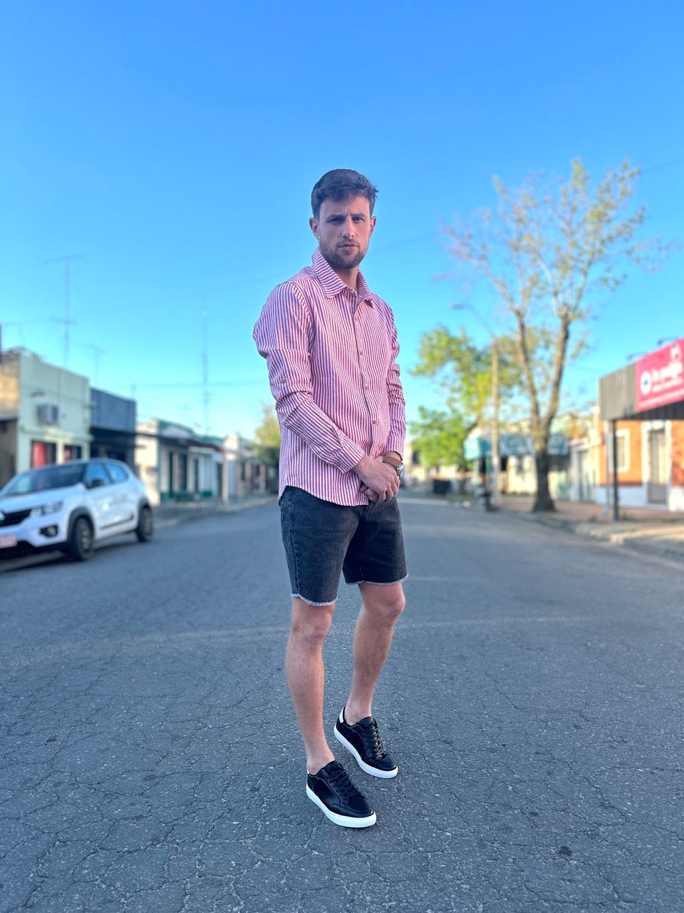 Camisa raya fina