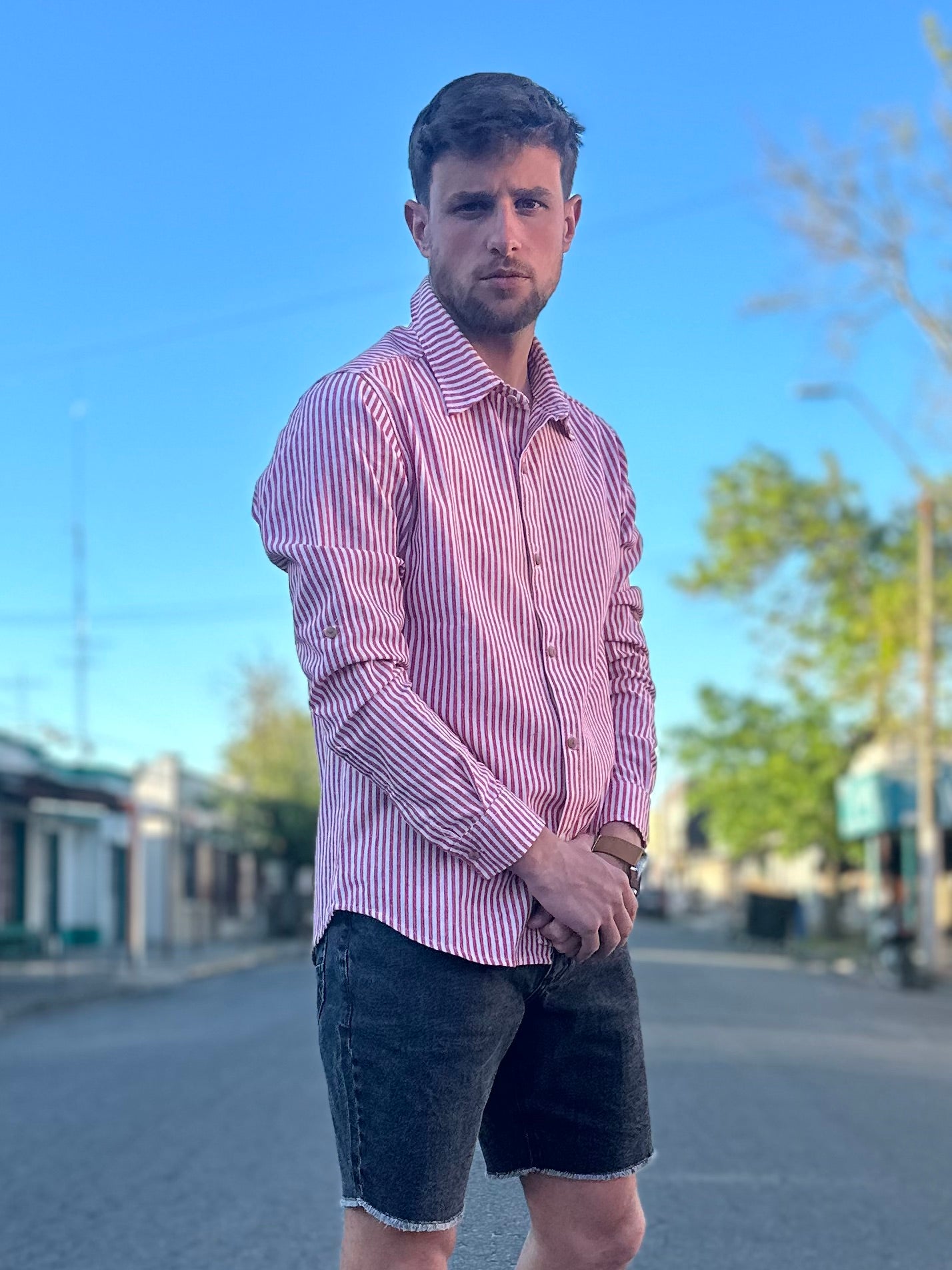 Camisa raya fina