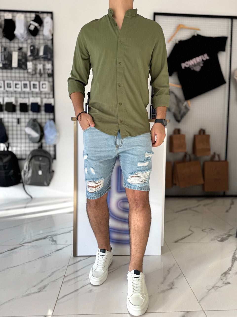 Camisa mao verde