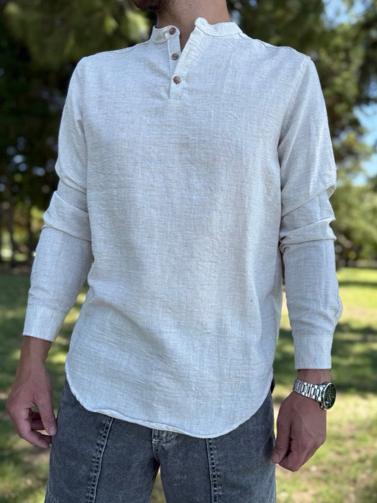 Camisola lino beige