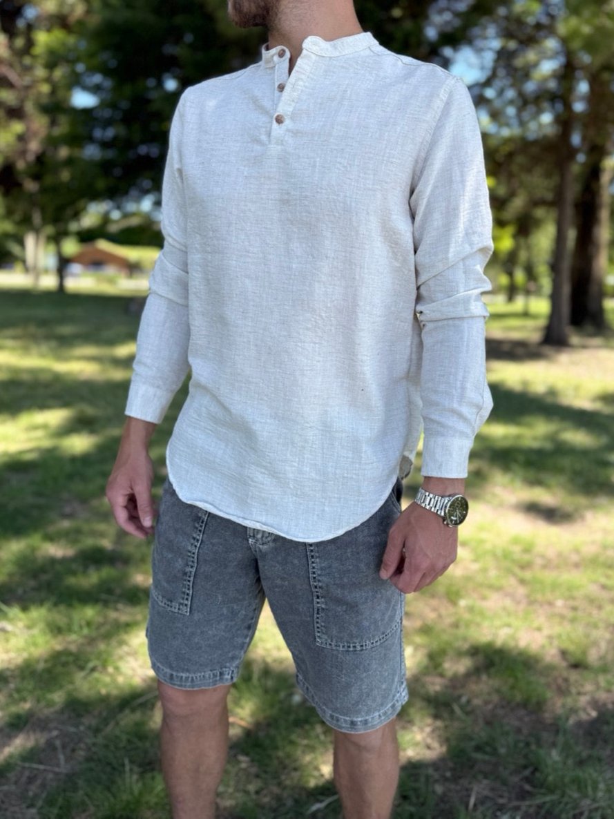 Camisola lino beige