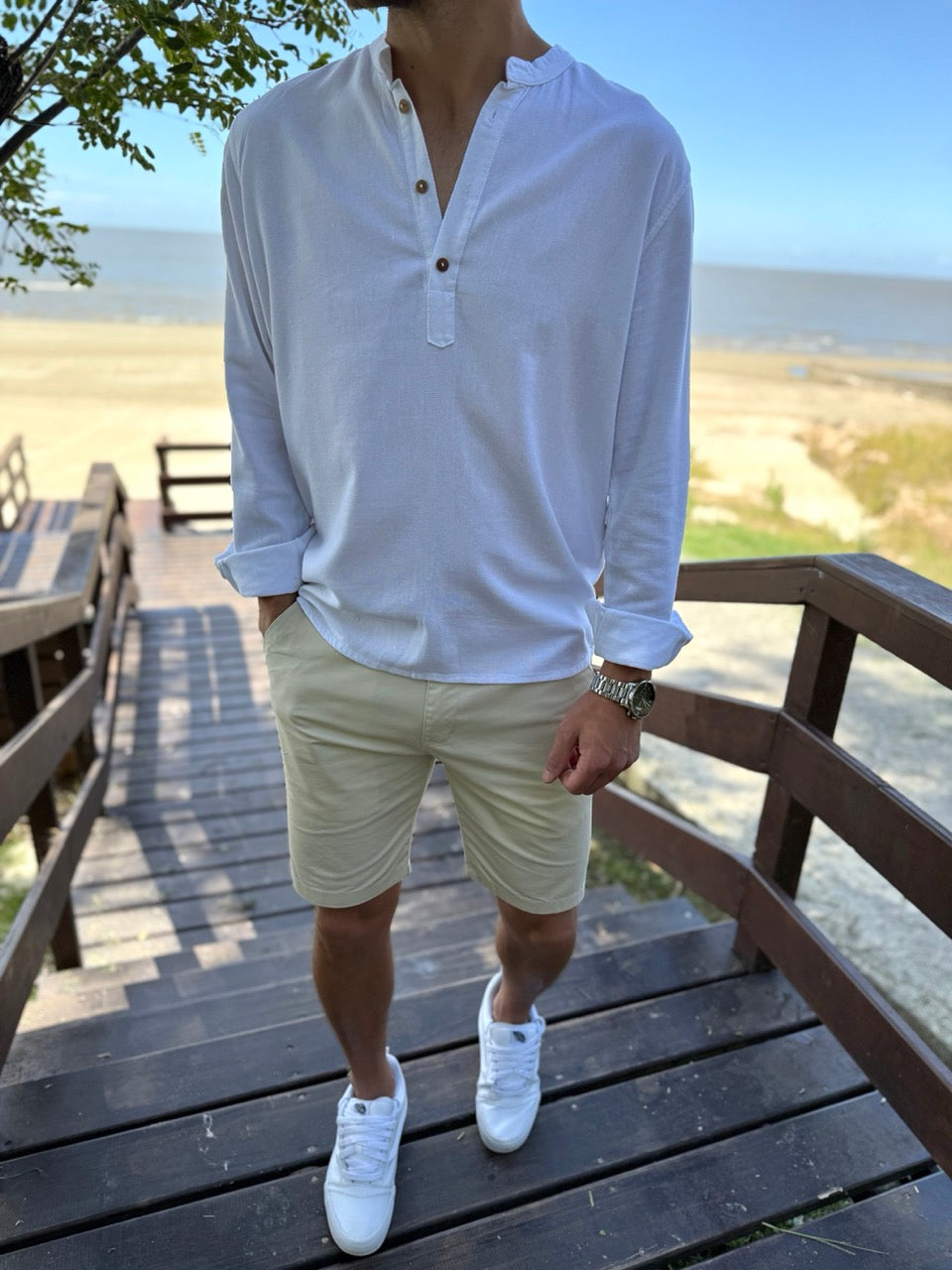 Camisola lino blanca