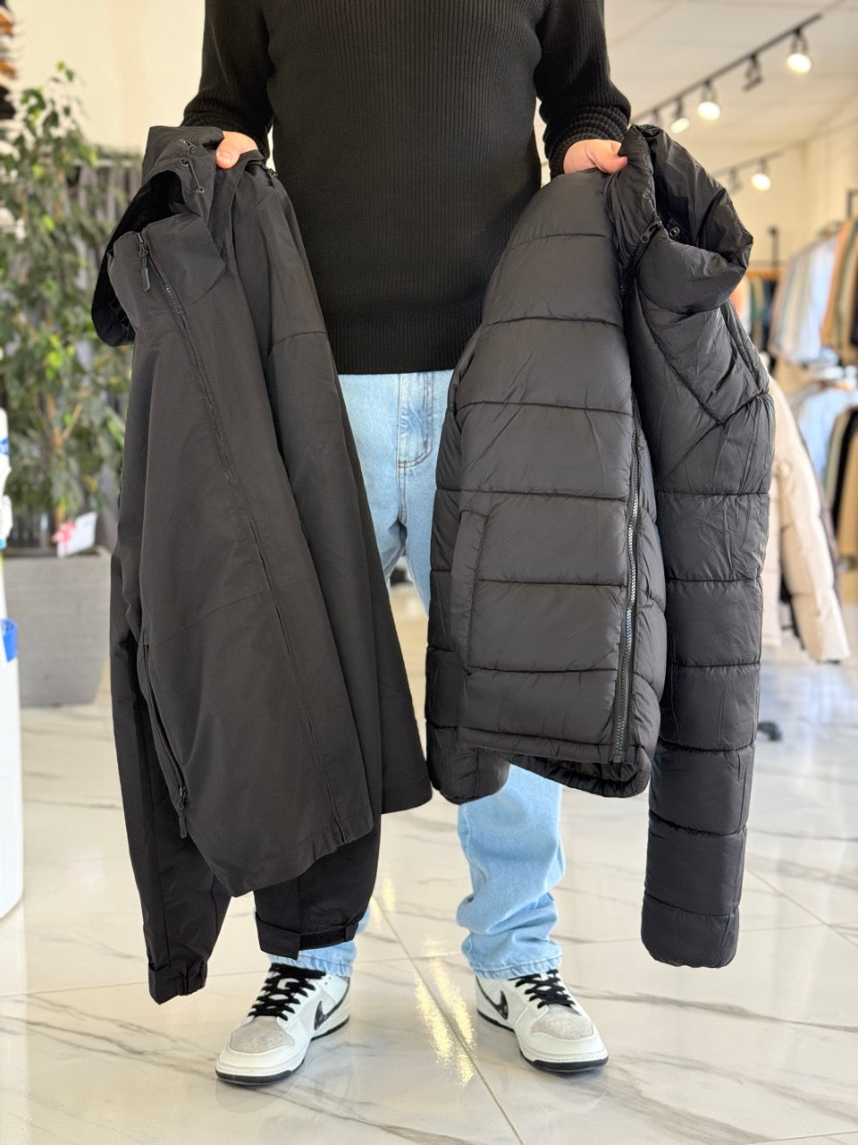 Campera 2 en 1 impermeable negra