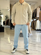 Campera gabardina beige